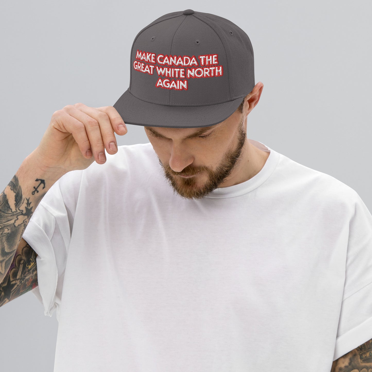 Make Canada the great white north again Snapback Hat