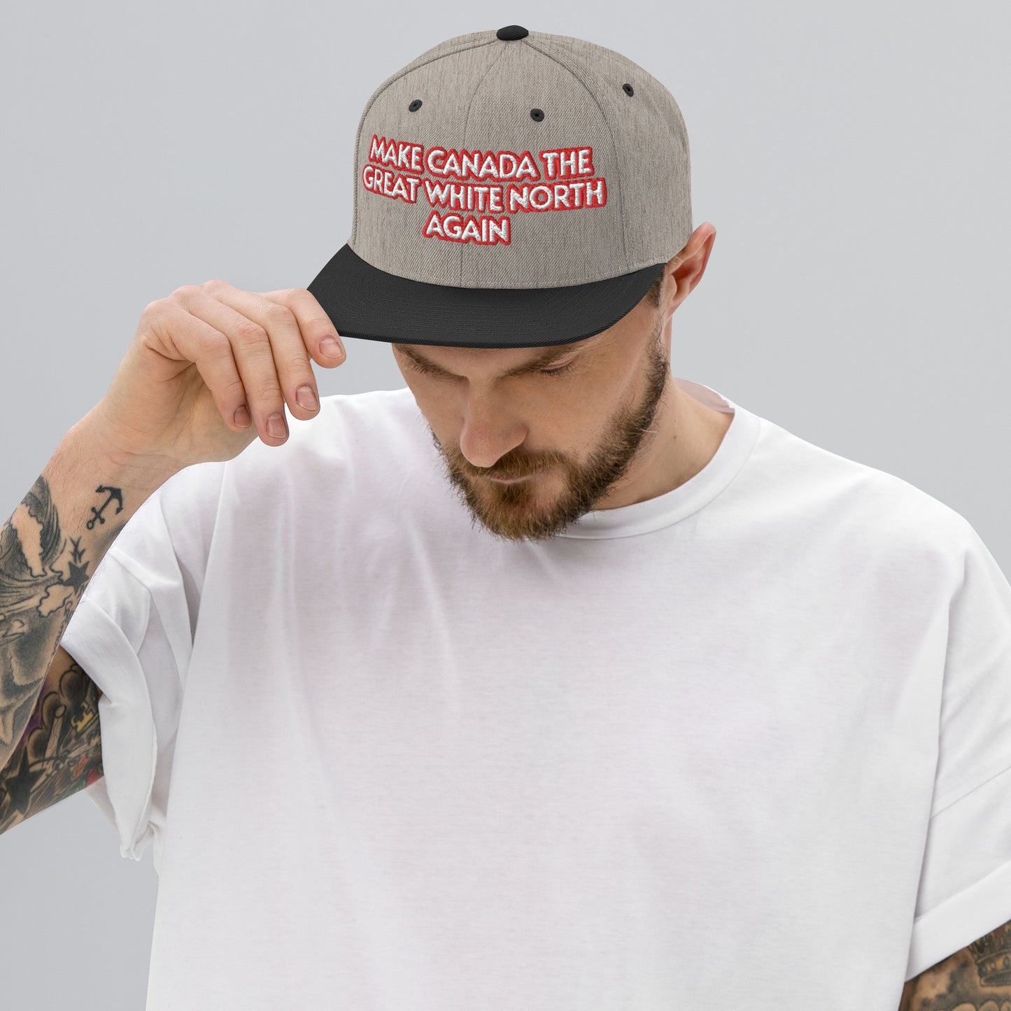 Make Canada the great white north again Snapback Hat